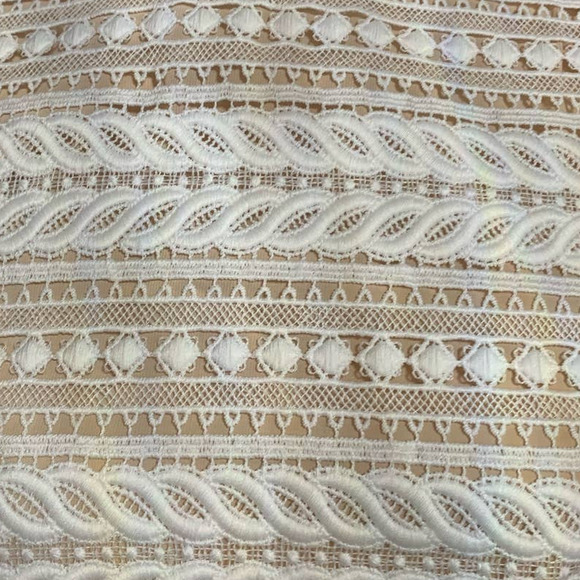 Retro Style White Lace Mock Neck Dress with Keyhole Back ABS by Allen Schwartz - Picture 5 of 7